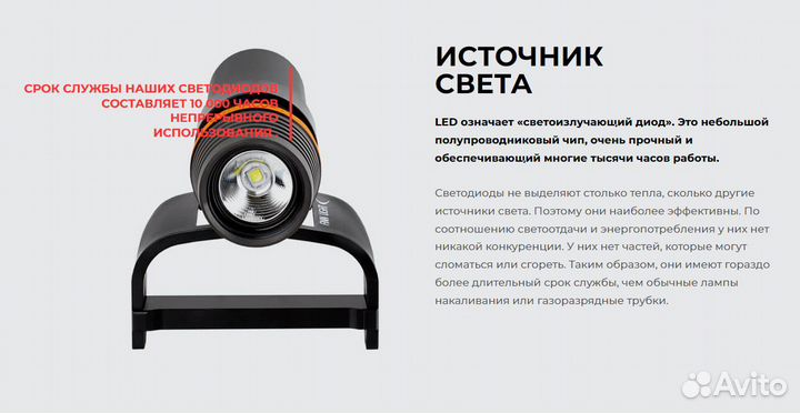 Фонарь подводный Finnsub finnlight 2500