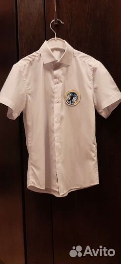 Рубашка белая для мальчика 128-134