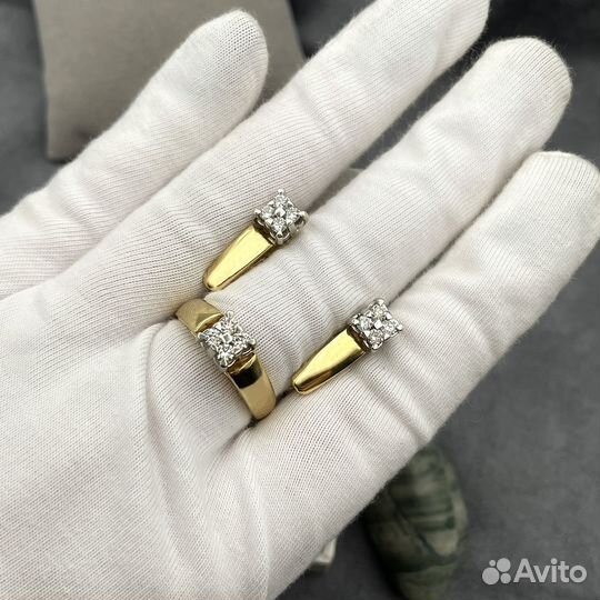 Золотой гарнитур бриллианты 0,69 карата 585