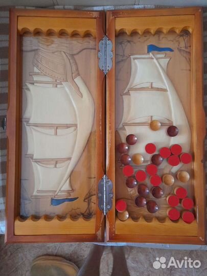 Нарды ручной работы со стеклом