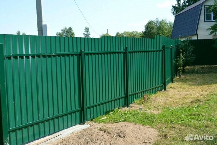Забор из профнастила / монтаж и установка