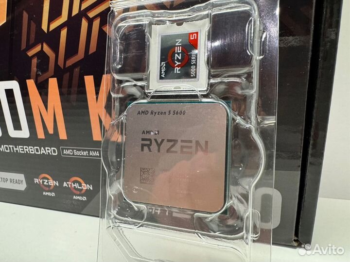 Новый комплект Gigabyte B450M K + AMD Ryzen 5600