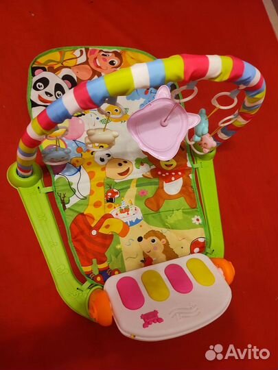 Большой манеж + качалка + коврик + шарики + коврик