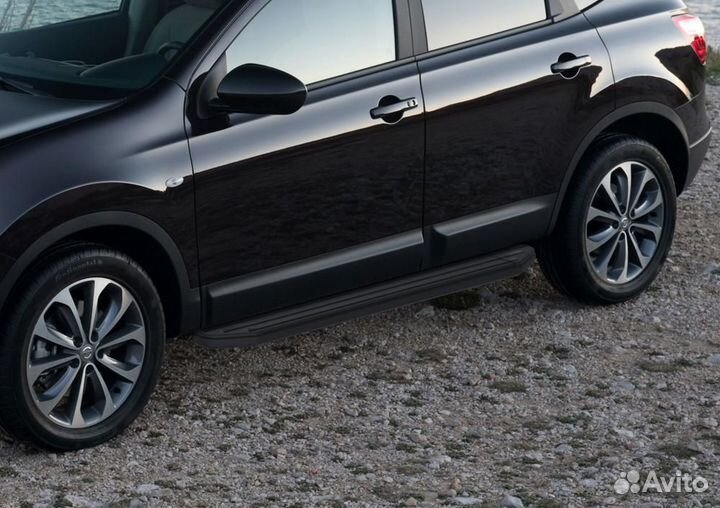 Пороги Подножки Nissan Qashqai 2007-13 Premium-Bl