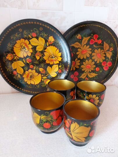 Набор посуды хохлома