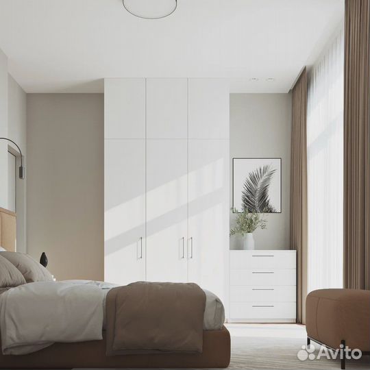 Кровать двухспальная с мягкими панелями