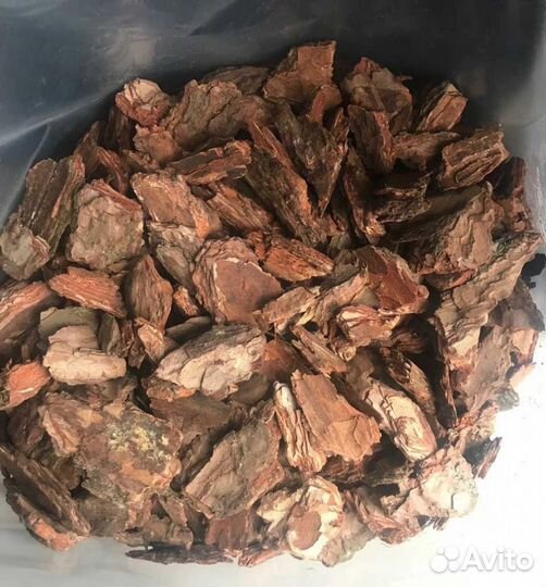 Кора сосны, мульча, шишки