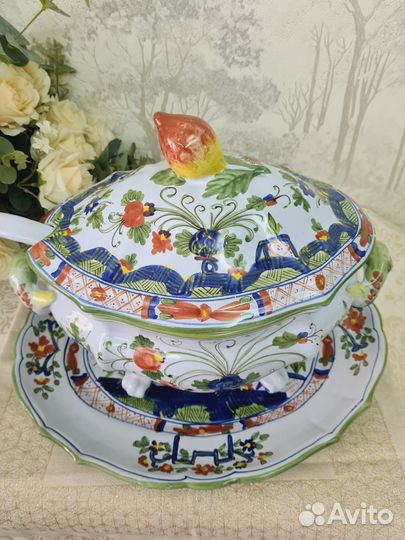 Набор огромная супница и блюдо. Италия