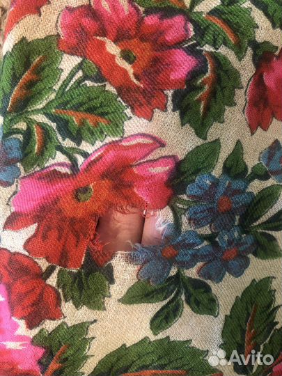 Платок винтажный СССР полушерстяной