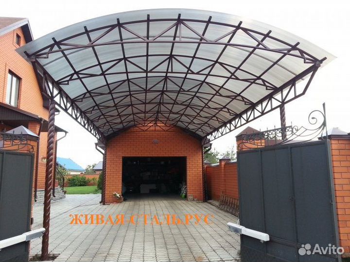 Навесы для автомобилей и козырьки из поликарбоната