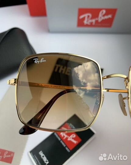 Очки ray ban square коричневые