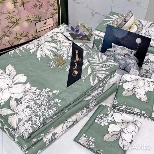 Постельное белье евро с одеялом