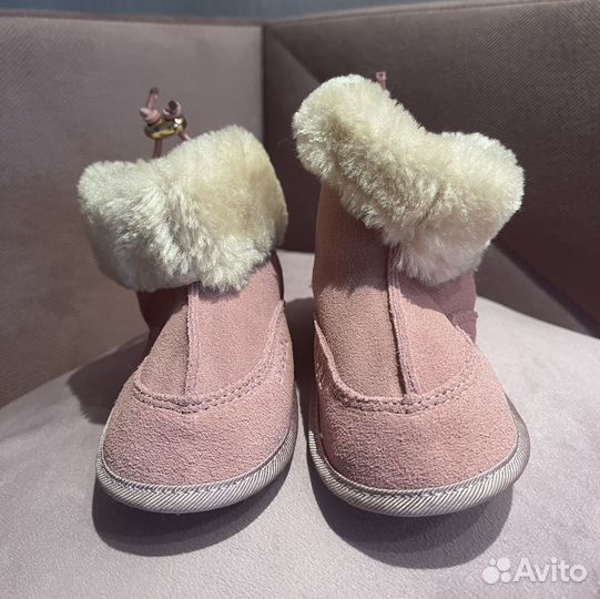 Меховые пинетки Senbodulun розовые