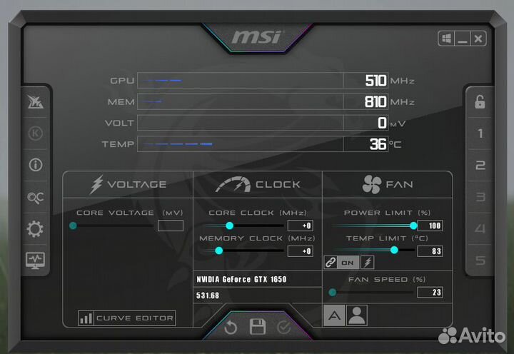 MSI GTX 1650 4гб