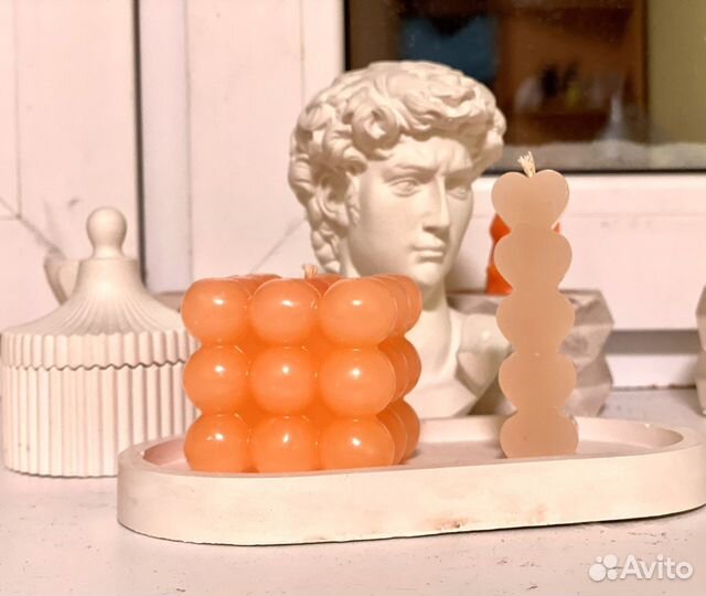 Набор свеча бабл и сердце