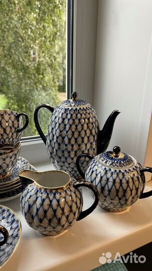 Сервиз чайный Тюльпан Кобальтовая сетка