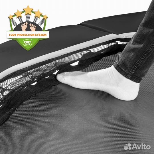 Батут 10ft 306см с лестницей в черном цвете