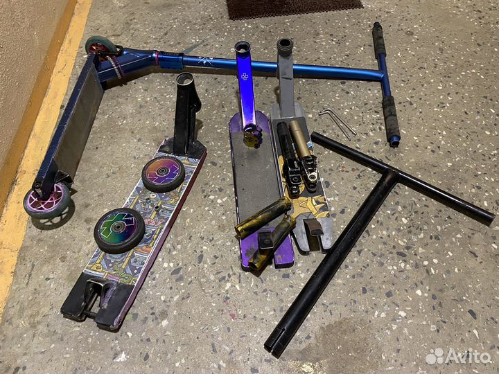 Кастомный трюковой самокат и детали