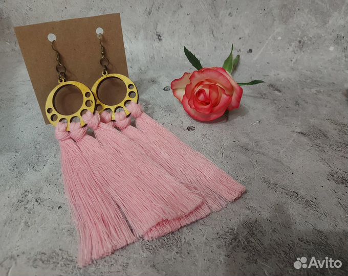 Серьги макраме