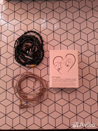 Наушники KZ Castor Bass + nicehck Blackcat