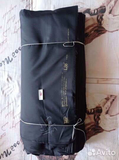 Шелк черный ткань 100 m 2 отреза Новое