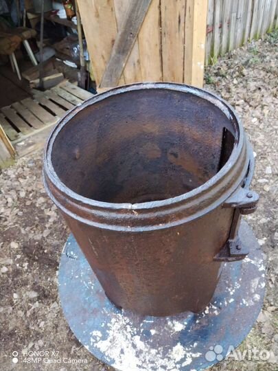 Печь буржуйка чугунная СССР под казан