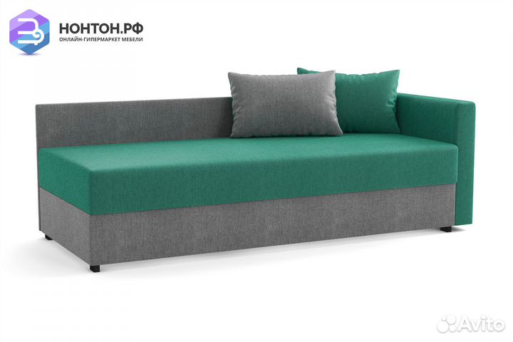 Диван Мальта зеленый / серый