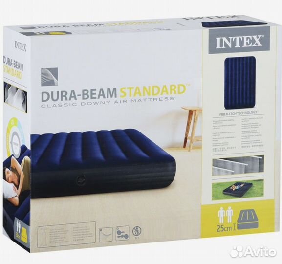 Надувной матрас 152х203х25 см, intex 64759