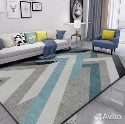 Современный безворсовый ковер, геометрия