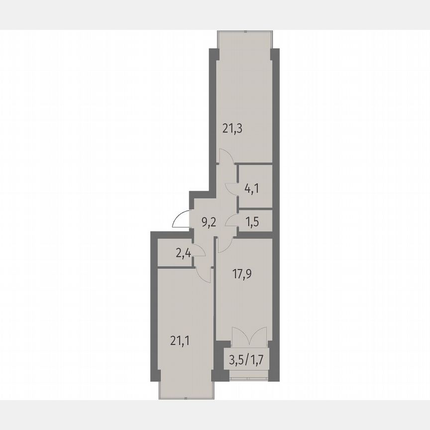 2-к. квартира, 79,3 м², 11/13 эт.