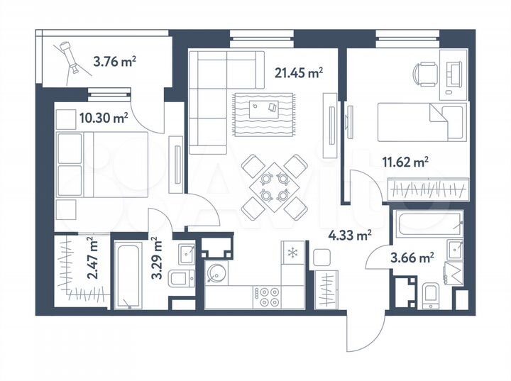 3-к. квартира, 59 м², 14/25 эт.