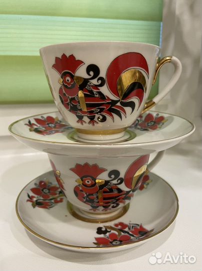 Лфз фарфор чайная кофейная пара блюдце