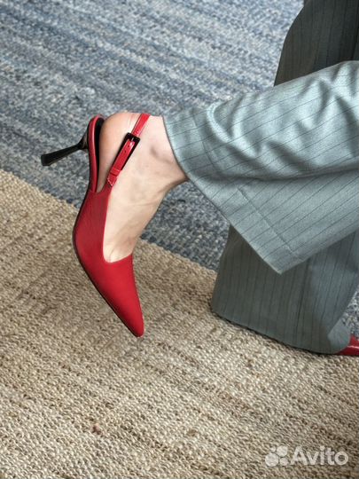 Туфли hogl 37 красные натуральная кожа