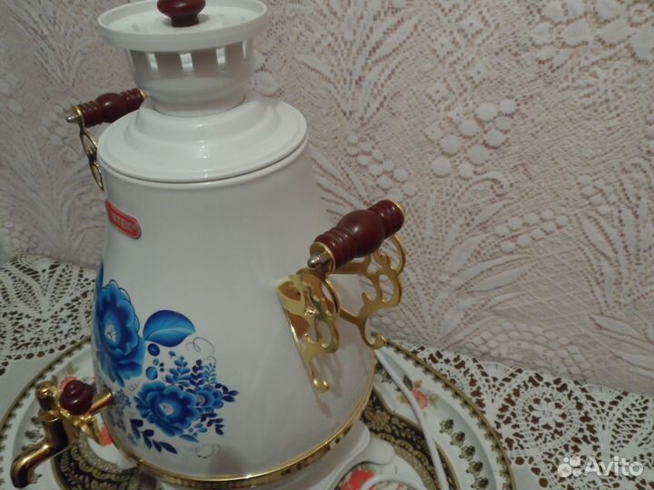 Самовар,новый,centek CT-0092 A,c подносом, (торг)