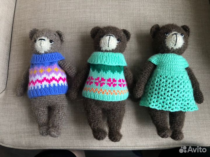 Вязаная игрушка мишка ручная работа