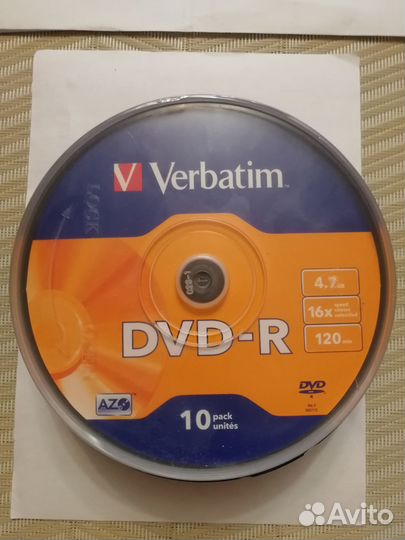Диски DVD-R Verbatim,10 шт