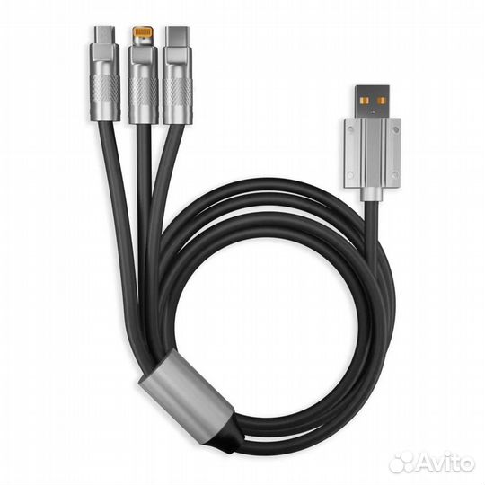 Кабель Smartbuy USB - 3 в 1 bold Micro+TypeC+Light