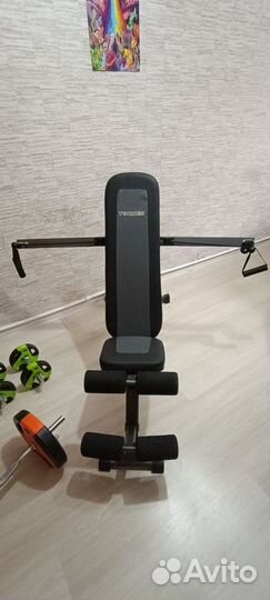 Скамья универсальная + штанга + 2 гири