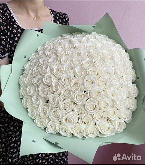 Букет 101 роза цветы из мыла