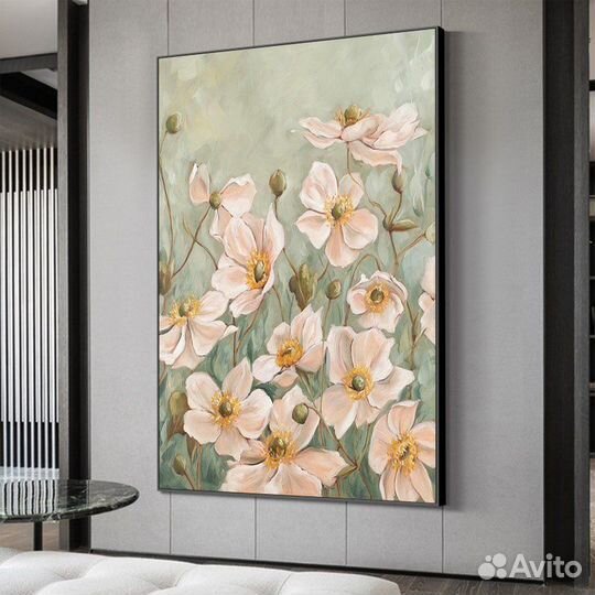 Красивая картина маслом Цветы Живопись