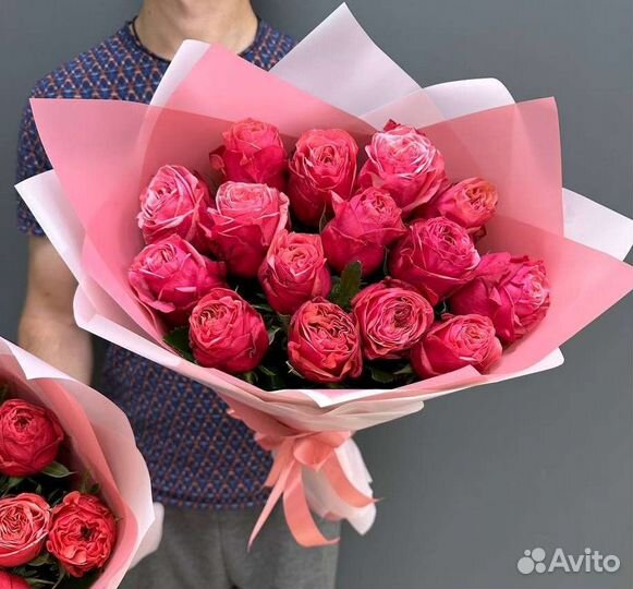 Розы. Пионовидные розы. Букет роз