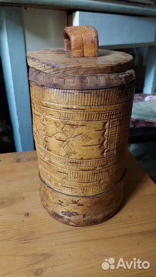 Туесок старинный из бересты
