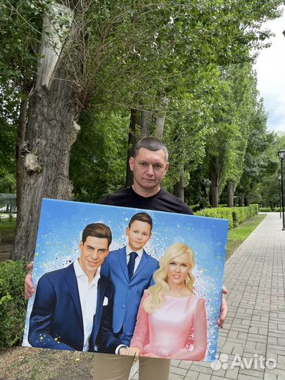 Портрет по фото на холсте