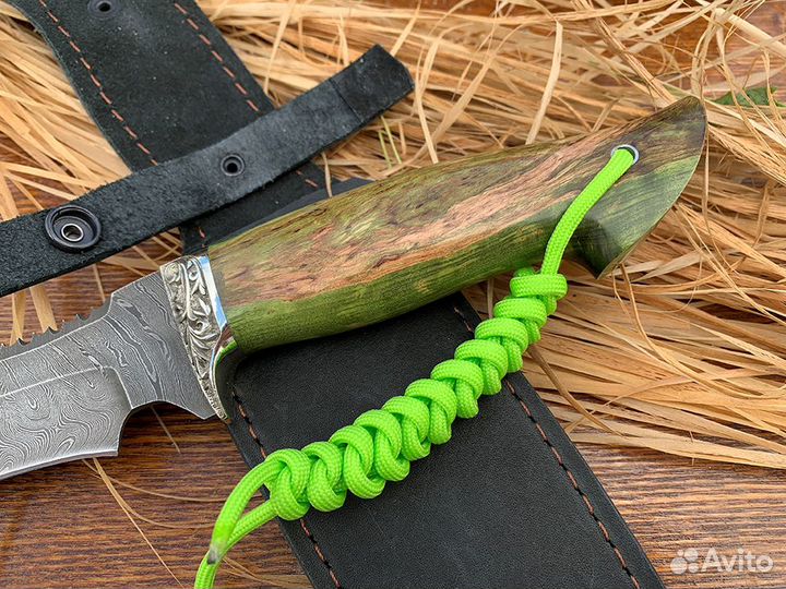 Нож туристический из дамасской стали