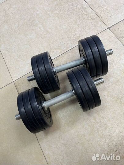 Гантель с разборными обрезиненными дисками 17 кг