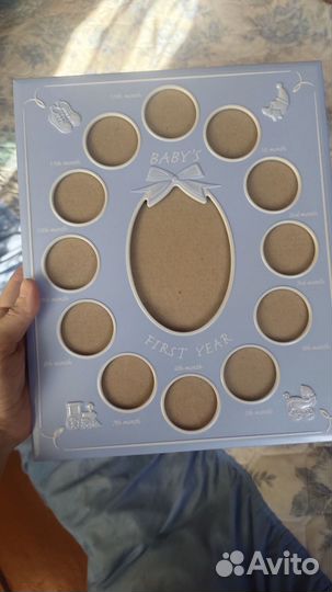 Рамка 12 месяцев жизни, голубая