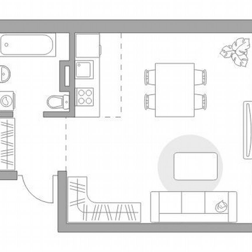 Квартира-студия, 31,6 м², 1/6 эт.