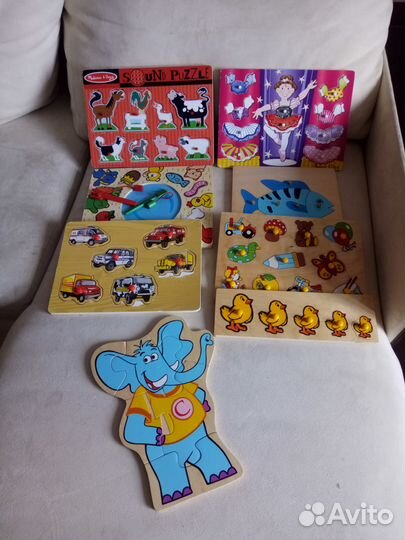 Продам деревянные пазлы и пазл тм Mellissa Dug