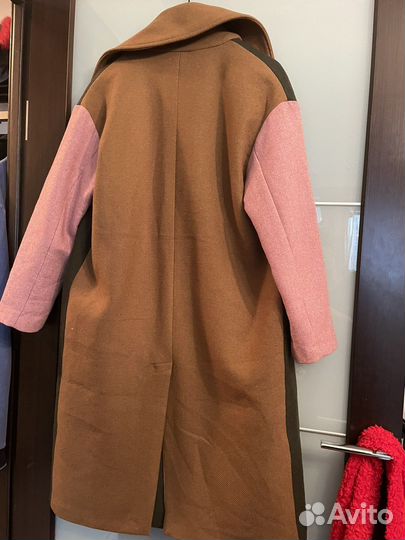 Пальто колорблок италия шерсть шинель 42