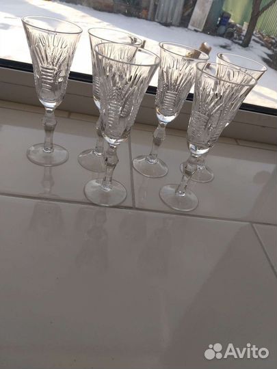 Хрустальные фужеры богемия